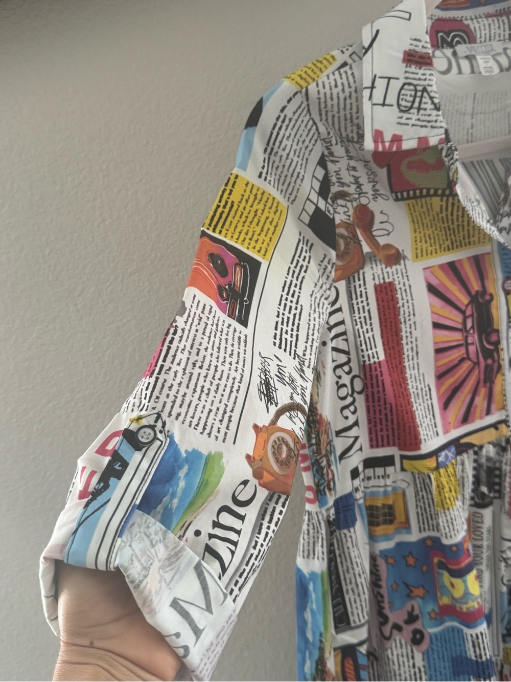 Printed Newspaper-Style Midi Dress in Multicolor - Picture 5 of 7